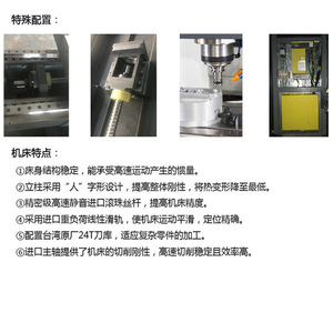 เครื่องจักรซีเอ็นซี รุ่น VMC1160 ศูนย์เครื่องจักรกลแนวตั้ง หัวเกียร์แกนหมุน BT50 สำหรับงานตัดความเร็วสูง - Product Image 5