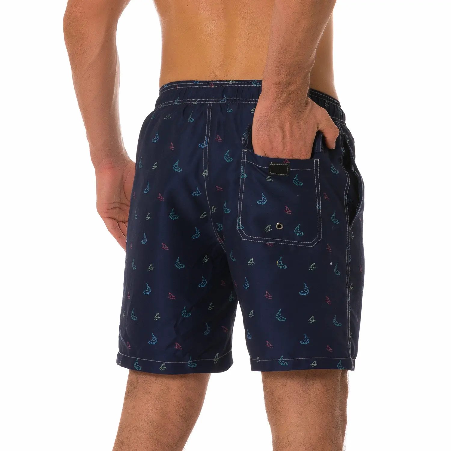 Surfing Shorts Men 2023 Summer Hot Sale Man's Quick Dry Print Fabric Surfing Polyester Swim Shorts