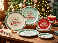 Vente directe d'usine, assiettes rondes jetables durables et modernes pour anniversaire, en carton blanc