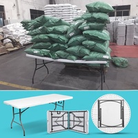 Conception légère d'économie d'espace de table pliante carrée portative de HDPE pour l'usage universel extérieur d'intérieur
