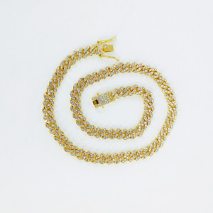 <span class=keywords><strong>Collana</strong></span> a Catena Cubana Iced Out Bling da 8mm con Diamanti CZ Completi, Gioielli da <span class=keywords><strong>Uomo</strong></span> e Donna - Product Image 5