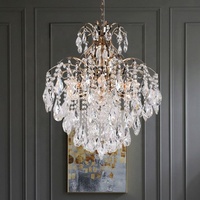 Lustre de luxe en cristal de plafond de lampe de mariage en or italienne de style moderne pour salon