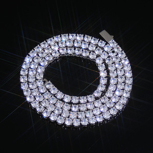 Nuevos Collares de Moissanita Personalizados con Dijes Iced Out y Circonitas, Joyería Hip Hop para Hombre con Cadenas Tennis de Oro y Plata - Product Image 3