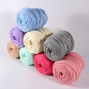 High Quality <b>Giant</b> 2cm Cool Feeling Polyester Dyed Tube <b>Yarn</b> Hand Knitting Chunky Braid Anti-static OE Technics Machine Washable - Product Image 4