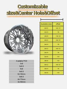 Jantes forgées Super Single en aluminium 6061-T6 de 20, 22, 24, 26, 28, 30 pouces, PCD 8X180, 8X170, 6X139.7 pour pick-up et <span class=keywords><strong>SUV</strong></span>, jantes personnalisées - Product Image 4