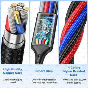 <span class=keywords><strong>Cable</strong></span> de carga múltiple 8 en 1 <span class=keywords><strong>Cable</strong></span> de cargador múltiple 5.9FT <span class=keywords><strong>Cable</strong></span> <span class=keywords><strong>USB</strong></span> múltiple trenzado 3A Cargador de teléfono múltiple universal Tipo-C <span class=keywords><strong>Micro</strong></span> - Product Image 3