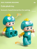 FEELO Blocs de construction éducatifs en plastique à grandes particules pour enfants, avec piste, toboggan et parking pour voitures à assembler