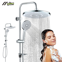 Ensemble de douche moderne en acier inoxydable SS304 de qualité supérieure, finition chromée, colonne de douche à effet pluie avec mitigeur et 5 fonctions réglables