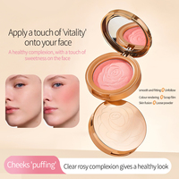 Fard à joues en poudre crémeux végétalien rose bébé, étiquette privée, pigment pour le visage, brillant, imperméable, effet pailleté pétales de fleurs, maquillage en gros