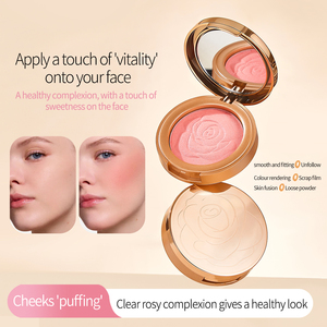 Fard à joues en poudre crémeux végétalien rose bébé, étiquette privée, pigment pour le visage, brillant, imperméable, effet pailleté pétales de fleurs, maquillage en gros - Product Image 4