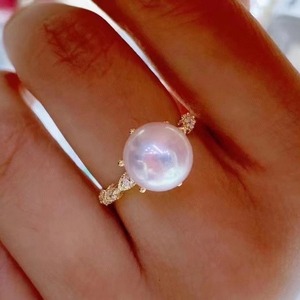 Bague en argent sterling 925 avec perle Edison naturelle de 11-12 mm, design classique de couronne, ouverture classique de couronne - Product Image 3