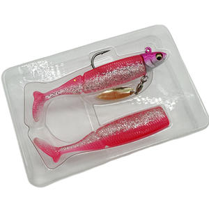 SEASKY 9.5cm 20g pêche souple métal tête de plomb leurres ensemble lumineux paillettes pagaie queue nageur bar noir vairon leurre - Product Image 2