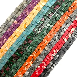 Cc Sieraden Diy Kit Groothandel Regenboog Mix Kleurensets Natuursteen Vierkante Armband 4Mm Kralen Voor Sieraden Maken