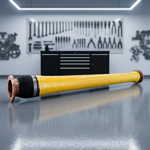 Tuyau d'aspiration d'eau robuste avec extrémités à bride, en caoutchouc naturel jaune, renfort en fil spiralé, tuyau d'eau industriel - Product Image 4