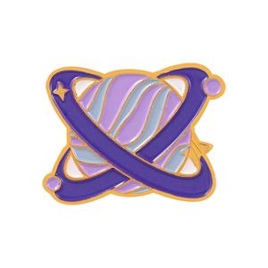 En gros, accessoires personnalisés : badges, épingles de col pour uniformes et articles en métal, motifs planètes, étoiles, galaxie, violet, rose - Product Image 5