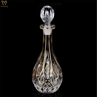 Decantador de whisky de cristal sin plomo con pintura dorada de 770ml, Juego de vasos de whisky