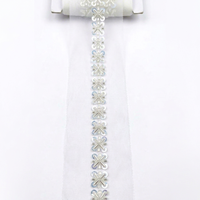 Bordure décorative en dentelle perlée blanche brodée pour Abaya, Hijab, vêtements, robes, couture et accessoires de mode