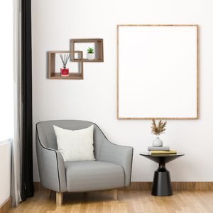 Ensemble de 2 étagères flottantes rectangulaires en bois emboîtables 30x9,5x22 cm gris tourterelle, étagères murales décoratives pour la maison et le bureau - Product Image 6