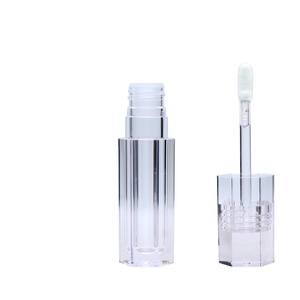 Tubo de brillo de labios transparente hexagonal, tubo de lápiz labial líquido, embalaje personalizado - Product Image 1