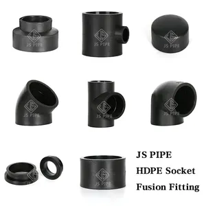 JS Pipe produttore all'ingrosso ISO Standard HDPE Socket Fusion Fitting 45 gradi gomito 20mm-63mm