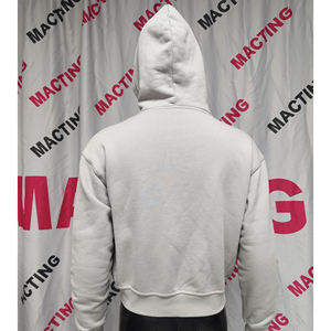 Diseño personalizado estampado de leopardo capucha apenado bordado apliques ropa de calle francés Terry de gran tamaño Boxy doble cremallera Sudadera con capucha - Product Image 2