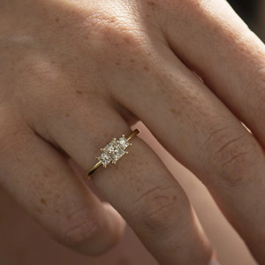Princess Cut Lab Created Three Stone <b>Diamond</b> <b>Ring</b> Sterling Silver Wedding Gift Bulk Product - Product Image 5