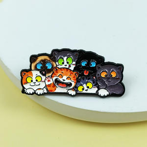 Happy Cat Kitty Cat Email Pins Een Groep Katten Broches Revers Badges Dierlijke Sieraden Cadeau Voor Kinderen Vrienden - Product Image 2