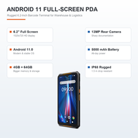 Terminal de données portable robuste Android 11 avec lecteur de codes-barres, écran plein 6,2 pouces, pour l'inventaire d'entrepôt MES, 4 Go 64 Go