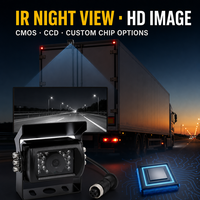 Caméra de recul AHD 1080P pour véhicule avec chauffage automatique, anti-buée, vision nocturne IR, boîtier métallique, câble aviation 4 broches pour flotte