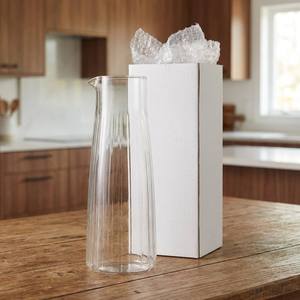 <span class=keywords><strong>Carafe</strong></span> à boisson en verre transparent de 1,2 L avec bec verseur en V pour jus, thé glacé, lait, sans couvercle, pour réfrigérateur - Product Image 6