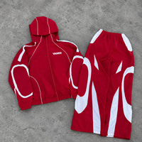 Ensemble de survêtement sportif pour homme YM Custom Manufacturers en nylon, avec logo imprimé, veste coupe-vent respirante et pantalon de jogging pour homme