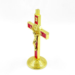 Bestseller Kreuz-Handwerk Jesus Christliches Katholisches Stehendes Kreuz Desktop-Dekoration Legierung Religiöser Schmuck Kunsthandwerk Ornament - Product Image 6