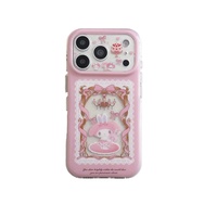 Coque de téléphone rétro à motif de dessin animé pour 17/16 Pro Max, protection transparente à 360° pour 15P