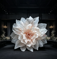 Y175Luxury Grande installation artistique florale géante en organza et soie pour la décoration de fond de scène de mariage et de fête