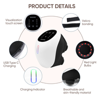 Masseur électrique pour genou BISD K711 avec écran LED, commande tactile, vibration automatique, lumière rouge et chaleur