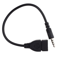 Schwarzes 3,5-mm-AUX-Audiostecker auf USB-2.0-Buchse Konverterkabel Adapter