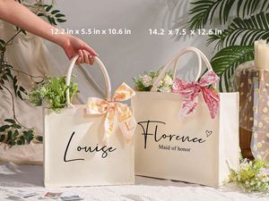 กระเป๋าผ้าแคนวาสพิมพ์ลายตามสั่งสำหรับแขกงานแต่งงานที่สถานที่ต่างๆ - Product Image 6