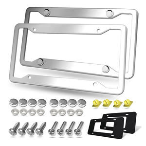 Cadre de plaque d'immatriculation de moto personnalisé de haute qualité argent noir chrome cadre de plaque d'immatriculation logo personnalisé - Product Image 3