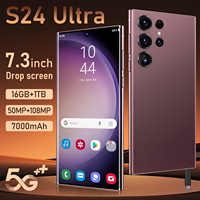Teléfono Inteligente Android S24 Ultra 5G Original 2024, 16+1TB, Teléfono para Juegos, 7.3 Pulgadas, CPU Deca Core, Cámara Trasera de 108MP