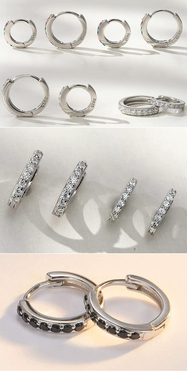 zirconia minúscula breolas de huggie de casca de casca de casca de ouro 