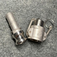 Accesorios de tubería de acero inoxidable fundido SS 304 NPT BSPT Rosca 1 "25A Acoplamiento Camlock Acoplamiento rápido fundido Conector rápido Tipo B
