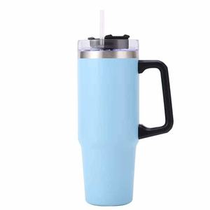 Venta al por mayor para comercio transfronterizo: Nueva taza para coche de 30 oz con asa y pajita, de acero inoxidable 304, a prueba de fugas, con aislamiento al vacío de doble pared, Ice King - Product Image 4