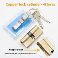 Cylindre de serrure de porte résidentielle fiable avec finition dorée et construction en cuivre durable pour une protection de sécurité améliorée.