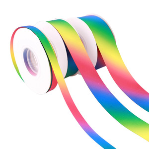 Decorazioni per Feste, Fiocchi Fatti a Mano, Nastri in Raso Arcobaleno a Doppia Faccia da 2,5 cm, 20 Iarde per Confezioni Regalo e Compleanni - Product Image 1