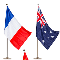 Support de drapeau en aluminium personnalisé, base de fanion de table élégante pour bureau, réglable, étanche, couleur personnalisée, utilisation publicitaire, fabrication en usine