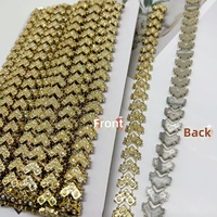 Cadena de Diamantes de Imitación de Plástico Tamaño 10, Cadena de Diamantes de Imitación Dorada al por Mayor, Adorno de Cristal Brillante, Personalizado, Hecho a Mano, Decorativo
