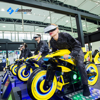 Simulador de Conducción de Motocicletas JAMMA VR Motor, Máquina de Juego de Carreras VR para Interiores con Luces LED RGB, Capacidad para 1 Jugador