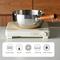 Mini-casserole en acier inoxydable, style japonais, compatible induction, pour lait, soupe et sauces, à portion individuelle