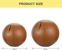 Housse de protection pliable en similicuir PVC pour ballon de yoga, anti-rayures, avec poignée de transport, pour ballon d'équilibre de bureau
