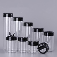 Récipient de Cuisine en Plastique PET pour Épices, Salières, Bouteilles Doseuses à Rabat pour Herbes et Épices